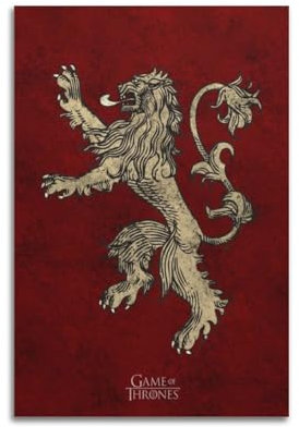 STFHRTFGGH TV Show Game of Thrones Poster Lannister Dark Sigil Poster Decorative Painting Canvas Wall Posters And Art Picture Print Modern Family Bedroom Decor Posters 08x12inch(20x30cm)