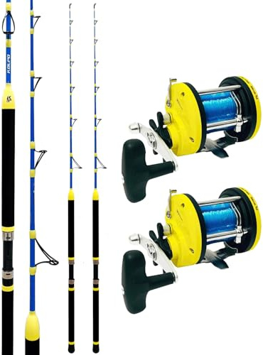 kolpo combo pesca traina costiera sotto costa completo di 2 canne 2 mulinelli e filo