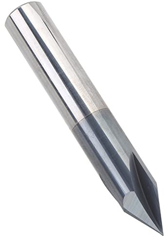 Ausla Fasenfräser, 60°-Fasenfräser, CNC-Fräser aus Wolframstahl für Aluminium, Kupfer, Gravurfräswerkzeuge (D4*60°*50L)