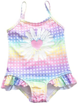 Costume Intero Bambina Piscina Costumi da Bagno Bambina Bimba Bikini con Volant Vestiti da Bagno Costume Principessa Stampato Tankini da Mare Bimba 3-8 Anni