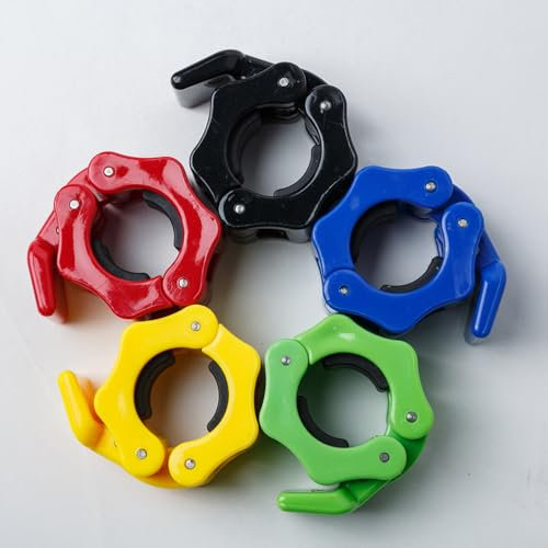 Pair of Barbell Clamps Quick Release Lock 1 Inch Diameter Standard Bar Weight Plates Collar Clips Weightlifting Fitness Training