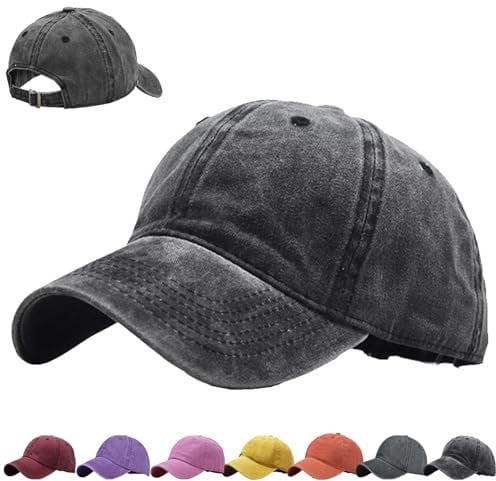 AUNGKWANG Gewaschener Baseballkappe für Kinder, Premium Baseball Cap, 100% Baumwolle, Verstellbar Schildmütze, Einfarbig, Outdoor Running Freizeit Basecap, für 3-8 Jahre alt Jungen Mädchen