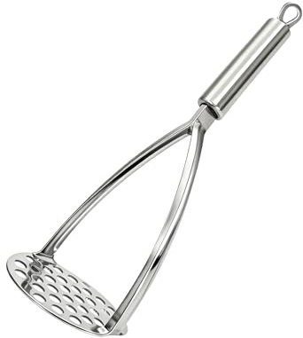 Wooyee Kartoffelstampfer, Kartoffelstampfer aus Edelstahl für effiziente Herstellung von Kartoffelpüree, robuster Kartoffelzerkleinerer mit langlebigen stabilen Griffen, Bananenbrot, Eiersalat, Gemüse