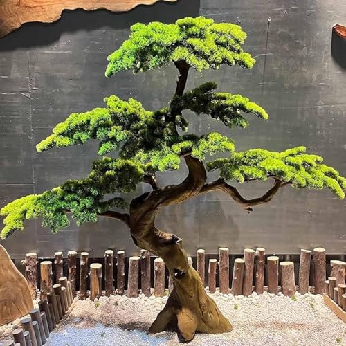 Künstliche Pflanzen Bonsai Dekoration, Künstliche Bonsai Baum Podocarpus Baum, Fake Gast-Gruß Kiefer Bäume für Haus Tisch Büro Schlafzimmer Wohnzimmer Dekorationen,N(Size:200 cm)