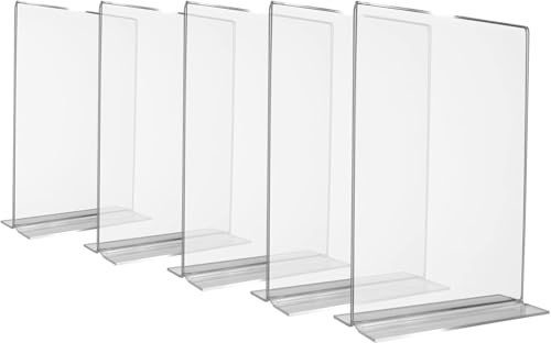 Conipa® 5 x DIN A6 Tischaufsteller Polystyrol (Hochformat) Transparent 108x155x45mm - Tisch & Stationen Aufsteller (Theken-Aufsteller) doppelseitig - Prospektständer QR-Code, Flyer, Werbung & Menu