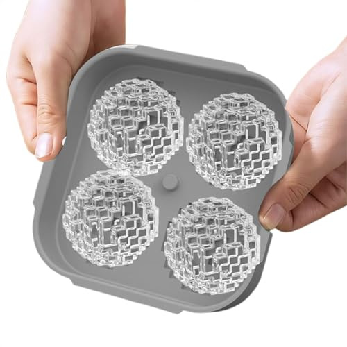 Fizepgo Golf Ball Ice Mold - Soft Silicone Freezer - Silicone Whiskey Ice Mold,for Cocktails Tequila Vodka Juice Fruit Jelly Chocolate Vanilla Sauce