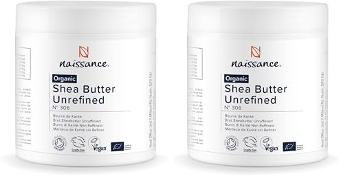 Naissance Sheabutter BIO (Nr. 306) 500g - rein und natürlich, unraffiniert, BIO zertifiziert, handgeknetet, vegan & parfümfrei - ethisch und nachhaltig hergestellt aus Ghana (Packung mit 2)