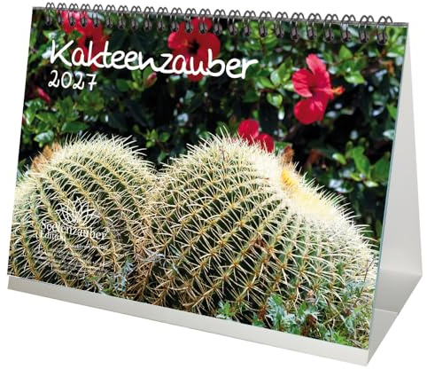 Kakteenzauber DIN A5 Tischkalender für 2027 Kakteen und Blüten - Seelenzauber