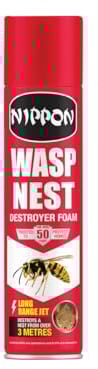Nippon Wasp Nest Destroyer Foam, Fast-Acting, Powerful Aerosol Spray, Effective at 3 metres, Quick Acting, Suitable for Indoor and Outdoor Use- 300ml