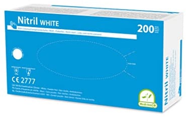 Medi-Inn Nitril white Einmalhandschuhe Puderfrei Big Box puderfrei weiß (200 Stück, Größe: XL)
