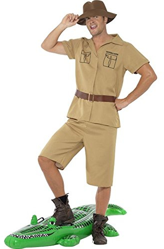 Smiffys Safari-Mann Kostüm, mit Hemd, Shorts, Gürtel und Hut