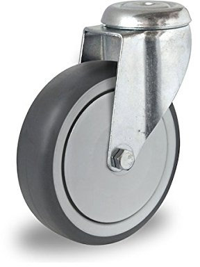 Lenkrolle mit Rückenloch 75 mm Thermoplastisches Gummi Apparaterolle