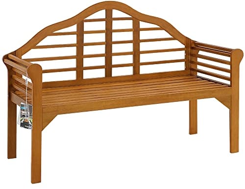CASARIA® Marlboro 2 Seater Wooden Garden Bench | FSC®-Certified Eucalyptus Wood | 135x52x100cm | Outdoor Furniture | Armrests & Backrest | Patio Park Balcony | Weather-resistant | 320kg Capacity