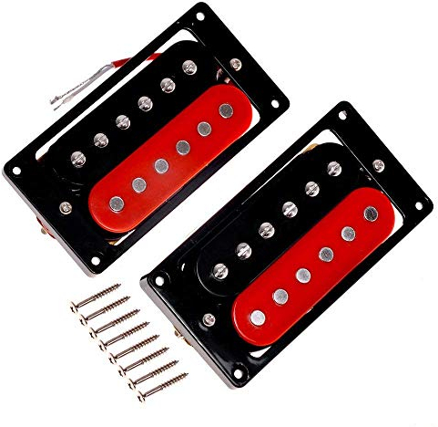 Humbucker Tonabnehmer Steg und Hals Set für E-Gitarre, Schwarz und Rot
