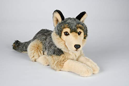 Wolf Welpe liegend 28 cm Plüschwolf Plüschtier