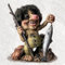 Joh.Vogler GmbH ORIGINAL NORWEGISCHE TROLLE NyForm Troll Angler mit Fisch 23cm mit Zertifikat und Beschreibung, Sammlerstück aus Naturmaterial Baumharz, Braun