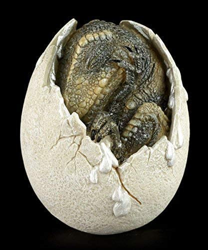 Dinosaurier Ei schlüpfend | Deko Figur Dino Saurier Drache