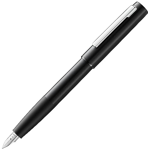 Lamy aion Füllhalter 077 – Füller aus eloxiertem Aluminium in der Farbe Schwarz mit gestrahltem Griffstück und Stahlf., 1 Stück (1er Pack)