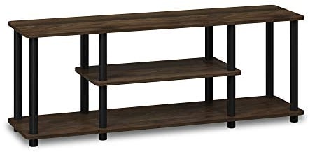 Furinno Turn-N-Tube No Tools 3D 3-Tier Entertainment TV Stands, Columbia Walnut/Black
