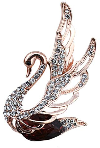 TULIP LY Couleur Cristal Cygne Oiseau Broche élégant Animaux Broches Bijoux Accessoires vêtements écharpes châle Boutons Costume (Violet)