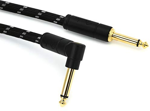 Fender Deluxe Series Instrument Cable - 25 ft – STR/ANG – Black Tweed