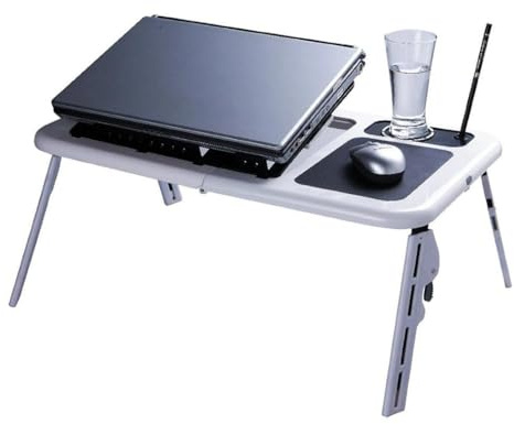 TrAdE Shop Traesio TAVOLINO PC Supporto Pieghevole Notebook Computer Tavolo Base con VENTOLE