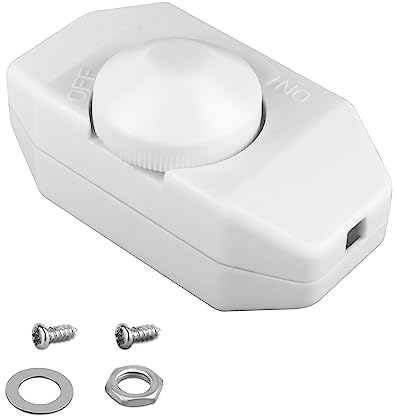 VIPmoon LED Dimmer, 3-100 Watt, dimmer rotante per LED dimmerabile, on-off, 220-240V, bianco