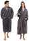 SweetNeedle Bathrobe 100% Cotton Terry Towel Dressing Gown Super Soft Light Luxury Highly Absorbent Toweling Robes with Pockets, Shawl Collar and Adjustable Belt for Men Women – Charcoal