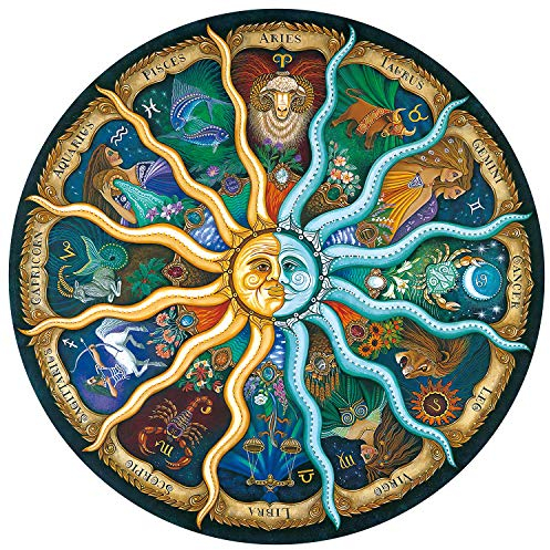 FALUCKYY Rundes 1000 Puzzle DIY Constellation Circular Puzzles Schwieriges großes Puzzle Pädagogisches Stressabbau-Spielzeug für Erwachsene Kinder (12 Constellations)