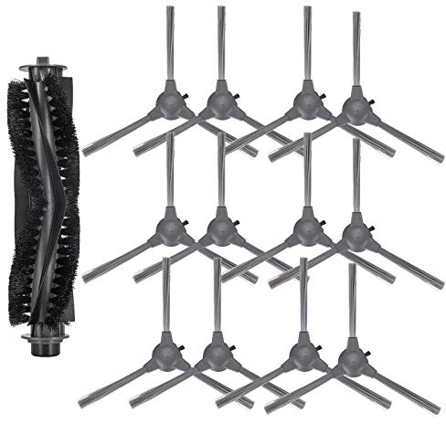 GYing Ersatz-Set, 12 Seitenbürsten, 1 Rollbürste für Bagotte BG700 BG800 Roboter-Staubsauger