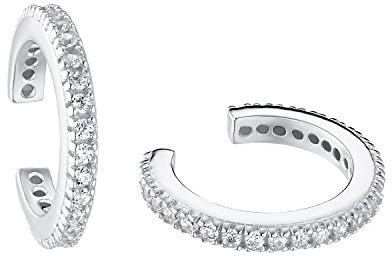Amor Earcuff 925 Sterling Silber Damen Ohrschmuck, mit Zirkonia synth., 1 cm, Silber, Kommt in Schmuck Geschenk Box, 2028685
