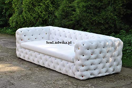 JVmoebel XXL Design Sofa Couch Polster 4 Sitzer Englische Chesterfield Samt Sofas Couchen