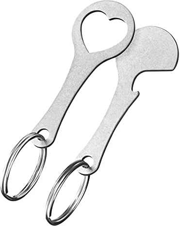 N+B 2PCS Shopping Cart Key Remover Multi-Tool, Stainless Steel, 2 Keychains