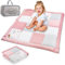 Tapis de jeu pour bébé 120x120 cm - tapis de jeu épais et tapis pour bébé, tapis doux pour enfants et bébés, grande couverture patchwork, matelas sol pour chambre d'enfant Rose sauvage