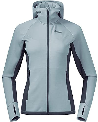 Bergans Cecilie Wool Hood Jacket - Misty Forest/Orion Blue - M