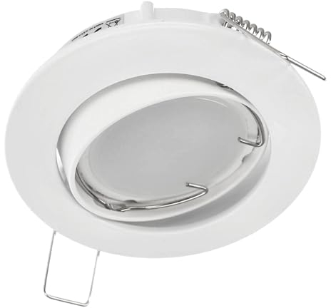 EDO Einbauleuchte Einbaustrahler ZIVA KER White, schwenkbar Deckeneinbaustrahler rund Strahler Deckenlampe, Deckenspots LED geeignet, Einbaustrahler LED flach, Modell EDO777312