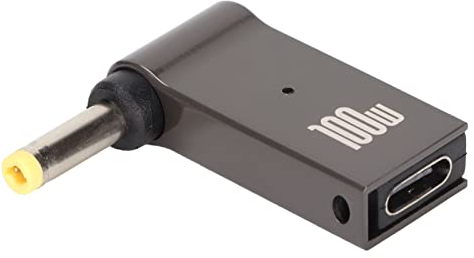 USB-C auf DC 4,0 X 1,7 Mm PD Ladeadapter, 100 W PD USB C auf DC 20 V 4,0 Mm Adapter, PD Emulator Auslöser 90 Grad Abgewinkelt, für Laptop mit 4,0X1,7 Mm Ladeanschluss