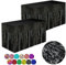 2 Packungen schwarze Metallfolie Fransen Lametta Tischröcke für rechteckige Tische Luftschlangen Vorhänge Hintergrund für Geburtstag, Hochzeit, Weihnachten, Halloween, Party-Dekoration – 73x274 cm