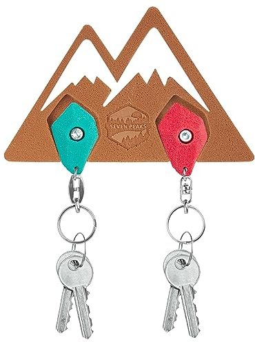 Pack Climber Wandschlüsselhalter + 2 Climber Schlüsselanhänger, die Perfekt Passen und die Exakte Form Haben, um Gut Befestigt zu bleiben | Wandschlüsselhalter für Bergliebhaber