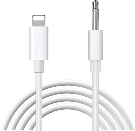 La Brodée Aux Cable for iPhone in Car, Headphones Aux Cord for Car/Headphone/Home Stereo/Speaker, 3.5mm Aux Cable Compatible with iPad/iPod/iPhone 11/12/13/14/Pro/Xs/XR/X/8/7