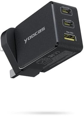 yoocas USB C 67W GaN Charger, PD 3.0 Power Delivery Fast Type C Charging Block, Laptop Charger for MacBook Pro/Air, iPad Pro, iPhone, Android,Dell XPS, Galaxy, Switch,Surface,steam Deck.-Black