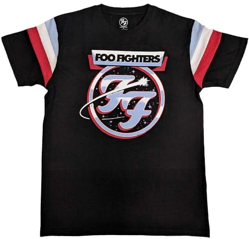 FOO Fighters Ringer T Shirt Comet Tricolour Logo Nue offiziell Unisex Schwarz S