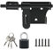 SAYAYO Verrou Porte Exterieur/Interieure avec Cadenas, Loquet Porte Coulissante Noir en Acier Inoxydable pour Portail, Jardin, Cabanon, EMS350B-SET
