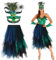 BETESSIN Pfau Kostüm Accessoire Set für Damen Mottoparty Karneval Fasching Kostüm