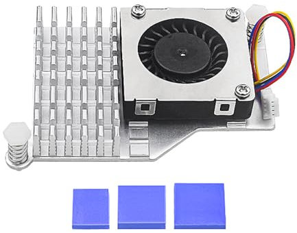 Hsthe Sea Aktiver Kühler für Raspberry Pi 5 4 GB/8 GB mit PWM-Lüfter und Aluminium-Kühlkörper (Silber)