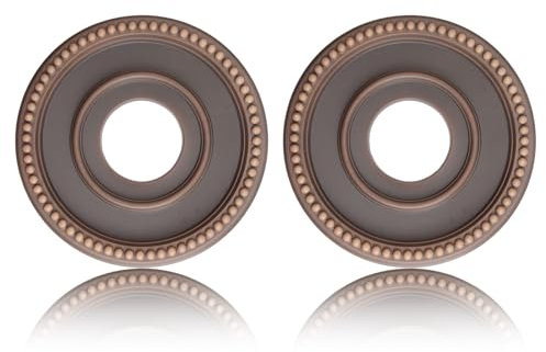 INCREWAY 2Pcs Brown Medallion Ceiling Cover Plate Ceiling Fan Medallion for Light Fixtures Ceiling, 12 Inch OD x 3.9 Inch ID