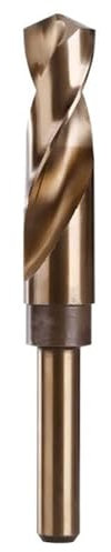 1pc M35 HSS-Co Cobalt foret hélicoïdal de qualité industrielle 13.5-30mm 1/2 pouce foret à tige réduite for le métal en acier inoxydable forage(22mm)