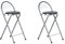 GOKHOMX Barhocker Klappbar 2er Set, Klappbarer Barhocker mit Lehne Faltbar Klapphocker Tragbarer Hocker Klappbar für Bar Küche Balkon oder Outdoor, Sitzhöhe 61 cm, Schwarz und Silber