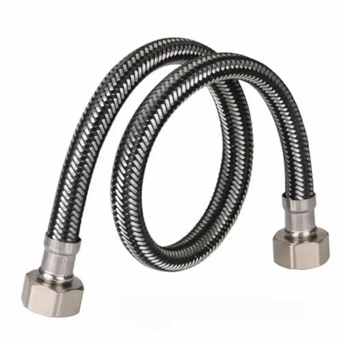 Universal-Toiletten-Wasserschlauch, Metallgewebe-Duschschlauch, Ersatz für Badezimmer, flexibler Verlängerungsschlauch, auslaufsicher, Silber, 100 cm