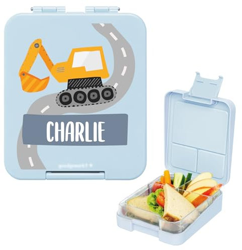 gutmarkiert -Personalisierte Brotdose mit Name - Mikrowellen- und spülmaschinenfest .ideal für Kinder. Motiv Ihrer Wahl. Farbe: Hellblau